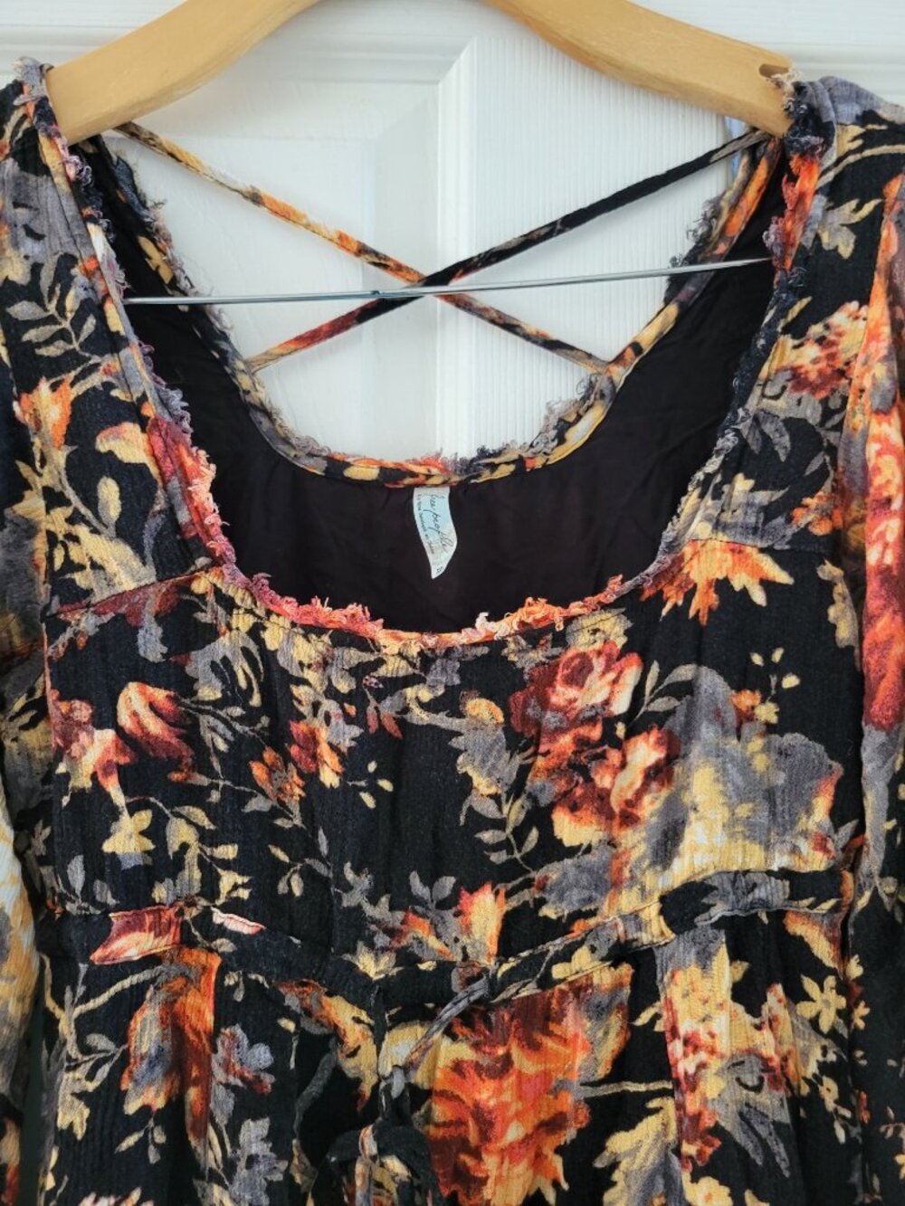 Free People Mini Boho floral Dress size XS bell sleeve coastal cowgirl Fairy - Picture 5 of 11